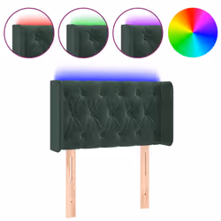 vidaXL Testiera a LED Verde Scuro 83x16x78/88 cm in Velluto - Vista aggiuntiva 2