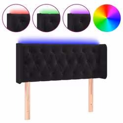 vidaXL Testiera a LED Nera 103x16x78/88 cm in Velluto - Vista aggiuntiva 2