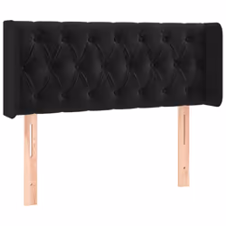 vidaXL Testiera a LED Nera 103x16x78/88 cm in Velluto - Vista aggiuntiva 3