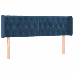 vidaXL Testiera a LED Blu Scuro 163x16x78/88 cm in Velluto - Vista aggiuntiva 3