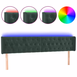 Testiera a LED Verde Scuro 183x16x78/88 cm in Vellutocod mxl 121774 - Vista aggiuntiva 2