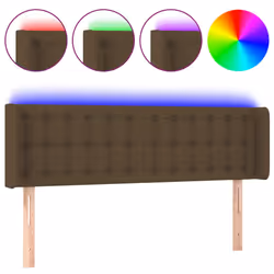 vidaXL Testiera a LED Marrone Scuro 147x16x78/88 cm in Tessuto - Vista aggiuntiva 2