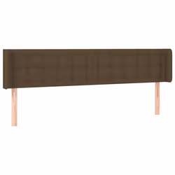 vidaXL Testiera a LED Marrone Scuro 183x16x78/88 cm in Tessuto - Vista aggiuntiva 3