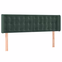 vidaXL Testiera a LED Verde Scuro 147x16x78/88 cm in Velluto - Vista aggiuntiva 3