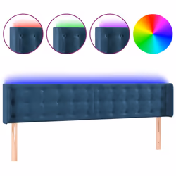 Testiera a LED Blu Scuro 163x16x78/88 cm in Vellutocod mxl 97874 - Vista aggiuntiva 2