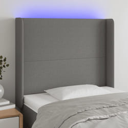 vidaXL Testiera a LED Grigio Scuro 83x16x118/128 cm in Tessuto