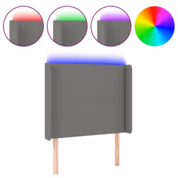vidaXL Testiera a LED Grigio Scuro 83x16x118/128 cm in Tessuto - Vista aggiuntiva 2