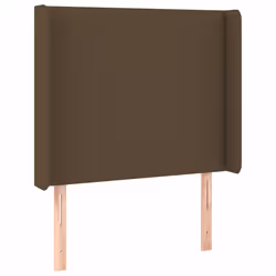 vidaXL Testiera a LED Marrone Scuro 93x16x118/128 cm in Tessuto - Vista aggiuntiva 3