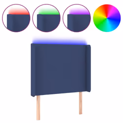 vidaXL Testiera a LED Blu 93x16x118/128 cm in Tessuto - Vista aggiuntiva 2