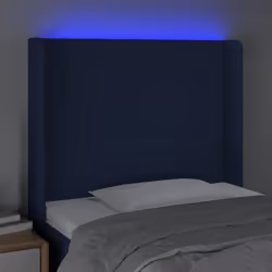 vidaXL Testiera a LED Blu 93x16x118/128 cm in Tessuto - Vista aggiuntiva 3
