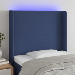 vidaXL Testiera a LED Blu 103x16x118/128 cm in Tessuto