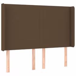vidaXL Testiera a LED MarroneScuro147x16x118/128cm inTessuto - Vista aggiuntiva 3