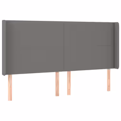 vidaXL Testiera a LED GrigioScuro 183x16x118/128cm inTessuto - Vista aggiuntiva 3