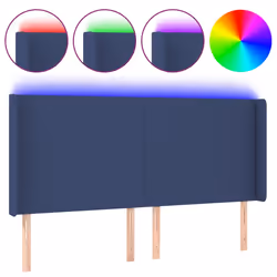 vidaXL Testiera a LED Blu 183x16x118/128 cm in Tessuto - Vista aggiuntiva 2