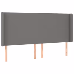vidaXL Testiera a LED GrigioScuro 203x16x118/128cm in Tessuto - Vista aggiuntiva 3