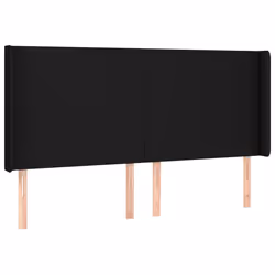 vidaXL Testiera a LED Nera 203x16x118/128 cm in Tessuto - Vista aggiuntiva 3