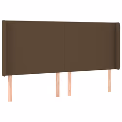 vidaXL Testiera a LED Marrone Scuro 203x16x118/128 cm in Tessuto - Vista aggiuntiva 3