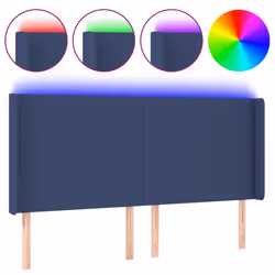 vidaXL Testiera a LED Blu 203x16x118/128 cm in Tessuto - Vista aggiuntiva 2