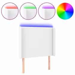 vidaXL Testiera a LED Bianco 103x16x118/128 cm in Similpelle - Vista aggiuntiva 2