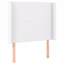 vidaXL Testiera a LED Bianco 103x16x118/128 cm in Similpelle - Vista aggiuntiva 3
