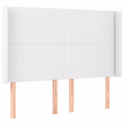 Testiera a LED Bianco 147x16x118/128 cm in Similpellecod mxl 97886