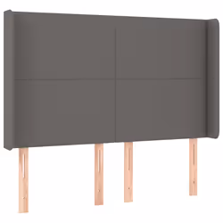 vidaXL Testiera a LED Grigio 147x16x118/128cm in Similpelle - Vista aggiuntiva 3