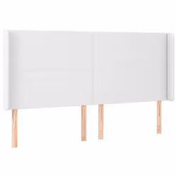 vidaXL Testiera a LED Bianco 163x16x118/128 cm in Similpelle - Vista aggiuntiva 3