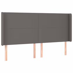 vidaXL Testiera a LED Grigio 163x16x118/128cm in Similpelle - Vista aggiuntiva 3