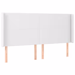 vidaXL Testiera a LED Bianco 203x16x118/128 cm in Similpelle - Vista aggiuntiva 3