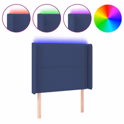 vidaXL Testiera a LED Blu 103x16x118/128 cm in Tessuto - Vista aggiuntiva 2