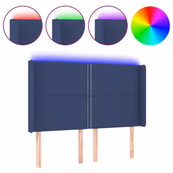 vidaXL Testiera a LED Blu 147x16x118/128 cm in Tessuto - Vista aggiuntiva 2