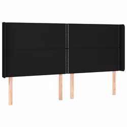 vidaXL Testiera a LED Nera 203x16x118/128 cm in Tessuto - Vista aggiuntiva 3