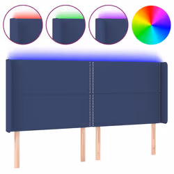 vidaXL Testiera a LED Blu 203x16x118/128 cm in Tessuto - Vista aggiuntiva 2