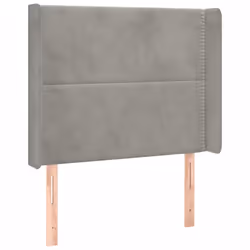 vidaXL Testiera a LED Grigio Chiaro 103x16x118/128 cm in Velluto - Vista aggiuntiva 3