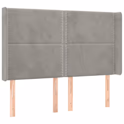 vidaXL Testiera a LED Grigio Chiaro 147x16x118/128 cm in Velluto - Vista aggiuntiva 3