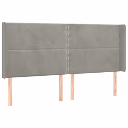 vidaXL Testiera a LED Grigio Chiaro 203x16x118/128 cm in Velluto - Vista aggiuntiva 3