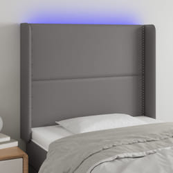 vidaXL Testiera a LED Grigio 103x16x118/128cm in Similpelle