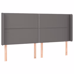 vidaXL Testiera a LED Grigio 203x16x118/128 cm in Similpelle - Vista aggiuntiva 3