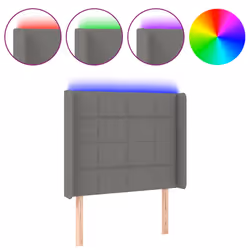 vidaXL Testiera a LED Grigio Scuro 83x16x118/128 cm in Tessuto - Vista aggiuntiva 2