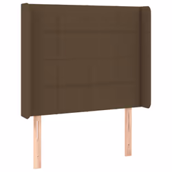 vidaXL Testiera a LED Marrone Scuro 83x16x118/128 cm in Tessuto - Vista aggiuntiva 3