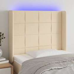 vidaXL Testiera a LED Crema 103x16x118/128 cm in Tessuto