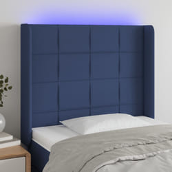 vidaXL Testiera a LED Blu 103x16x118/128 cm in Tessuto