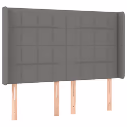 vidaXL Testiera a LED GrigioScuro 147x16x118/128cm inTessuto - Vista aggiuntiva 3