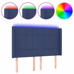 vidaXL Testiera a LED Blu 147x16x118/128 cm in Tessuto - Vista aggiuntiva 2