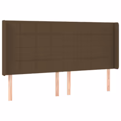vidaXL Testiera a LED Marrone Scuro 163x16x118/128 cm in Tessuto - Vista aggiuntiva 3