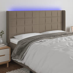 Testiera a LED Tortora 163x16x118/128 cm in Tessutocod mxl 121792