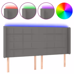 vidaXL Testiera a LED GrigioScuro 203x16x118/128cm in Tessuto - Vista aggiuntiva 2