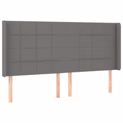 vidaXL Testiera a LED GrigioScuro 203x16x118/128cm in Tessuto - Vista aggiuntiva 3