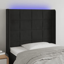 vidaXL Testiera a LED nero 93x16x118/128 cm in Velluto