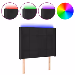 vidaXL Testiera a LED nero 93x16x118/128 cm in Velluto - Vista aggiuntiva 2